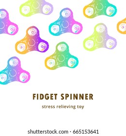 fidget spinner card template stress relieving stock vector royalty