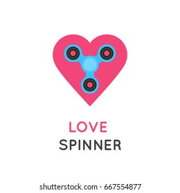 Fidget spinner flat illustration logo for tricks badges, banners, brochures, web and shops. 
