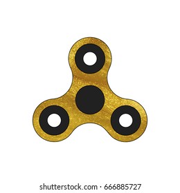 Fidget spinner gold vector illustration