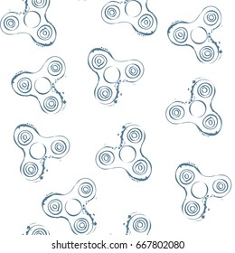 fidget spinner hand drawing illustration seamless pattern
