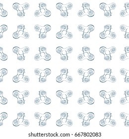 fidget spinner hand drawing illustration seamless pattern
