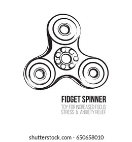 Fidget spinner hand drawn graphic stroke fashion illustration