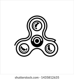 Fidget Spinner, Hand Spinner Toy Icon Vector Art Illustration