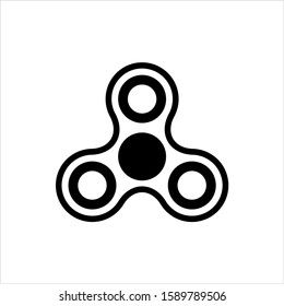 Fidget Spinner, Hand Spinner Toy Icon Vector Art Illustration