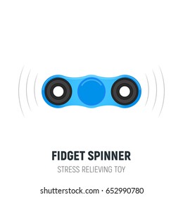 Fidget spinner. Hand spinner in trendy flat style. Stress relieving spinner toy