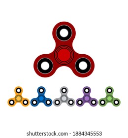 Fidget spinner icon. Collection of colorful modern childrens toys, design concept. Vector flat illustrations.