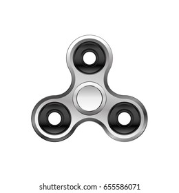 Fidget spinner icon isolated on white background. Finger spinner stress relieving toy. Hand spin toy icon. Realistic vector style.