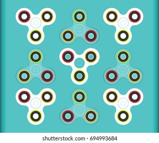 Fidget spinner icon isolated on white background. Finger spinner stress relieving toy. Pattern vector style.