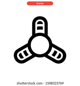 fidget spinner icon isolated sign symbol vector illustration - high quality black style vector icons
