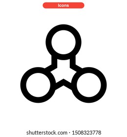 fidget spinner icon isolated sign symbol vector illustration - high quality black style vector icons
