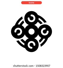 fidget spinner icon isolated sign symbol vector illustration - high quality black style vector icons
