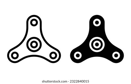 Fidget spinner icon with outline and glyph style.
