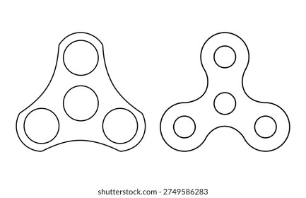 Fidget Spinner Icon – Stress Relief Toy, Hand Spinner Gadget Flat Vector Symbol