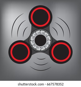 Fidget spinner icon . Stress relieving toy. Trendy hand spinner