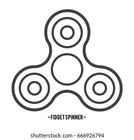 Fidget spinner icon ; toy for improvement of attention span and stress relief. Vector illustration outline for your creative design with hand spinner or fidget spinner toy decoration.