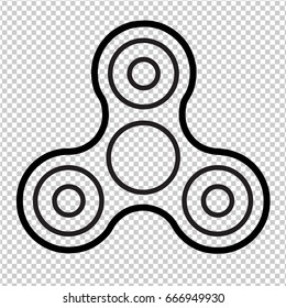 Fidget spinner icon ; toy for improvement of attention span and stress relief. Vector illustration outline for your creative design with hand spinner or fidget spinner toy decoration.