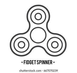 Fidget spinner icon ; toy for improvement of attention span and stress relief. Vector illustration outline for your creative design with hand spinner or fidget spinner toy decoration.