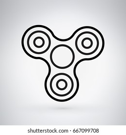 Fidget spinner icon ; toy for improvement of attention span and stress relief. Vector illustration outline for your creative design with hand spinner or fidget spinner toy decoration.