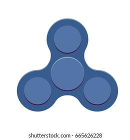 Fidget spinner icon - toy for stress relief and improvement of attention span. Filled with gray color. Isolatied vector illustration.