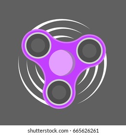 Fidget spinner icon - toy for stress relief and improvement of attention span. Filled with gray color. Isolatied vector illustration.
