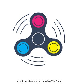 Fidget spinner icon - toy for stress relief and improvement concentration