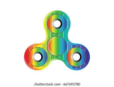 Fidget spinner icon - toy for stress relief and improvement of attention span. Filled colorful