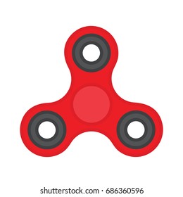 Fidget spinner icon - toy for stress relief and improvement of attention span. Drawn with outline thin lines. Fidget finger spinner stress, Hand spinner flat vector illustration. Hand spinner 