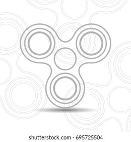 Fidget spinner icon. Toy for stress relief and improvement of attention. Badges, labels, banners, advertisements, brochures, business templates. Vector illustration isolated on white background