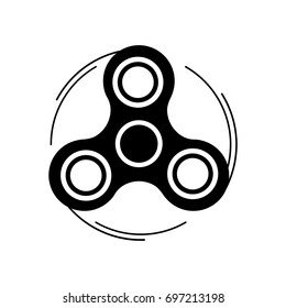 Fidget spinner icon. Trendy stress relieving toy isolated on white background. Symbol for your web site design, logo, app