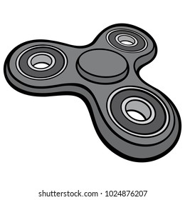 Fidget Spinner Illustration - A vector cartoon illustration of a Fidget Spinner.