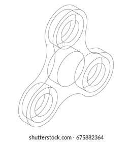 Fidget spinner isometric stroke line
