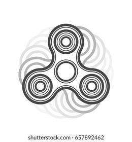 Fidget-Spinner Linie Vektorsymbol. Fingerspinner Stress lindernd Spielzeug. Hand Spin-Spielzeug-Symbol.