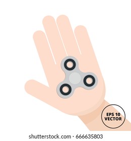 Fidget spinner on hand vector illustration