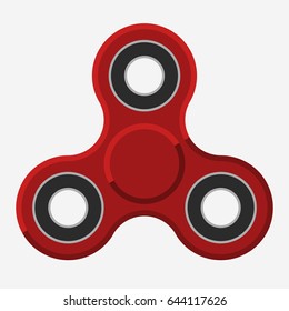 Fidget spinner, stress relieving, Hand spin toy icon. Vector