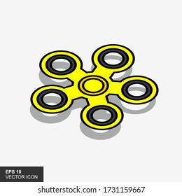 Fidget spinner. Stress relieving toy. Trendy hand spinner. Vector illustration of flat design.