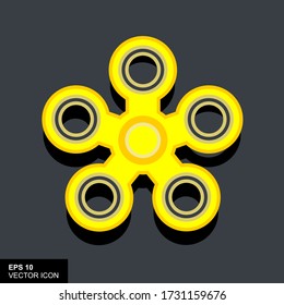 Fidget spinner. Stress relieving toy. Trendy hand spinner. Vector illustration of flat design.