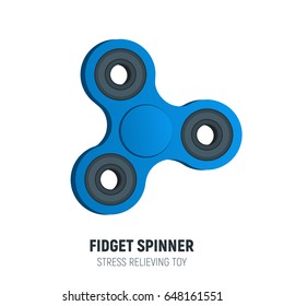 Fidget spinner stress relieving toy. Trendy hand spinner