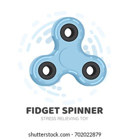 Fidget spinner. Stress relieving toy. Trendy hand spinner