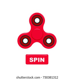 Fidget spinner. Stress relieving toy. Trendy hand spinner. Spin it