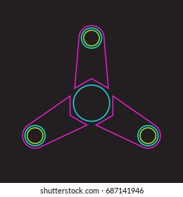 Fidget spinner stroke line neon