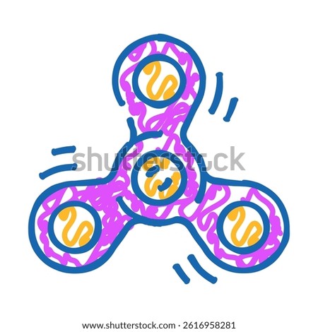 fidget spinner fidget toy doodle icon sketch vector. fidget spinner fidget toy sign. isolated symbol illustration