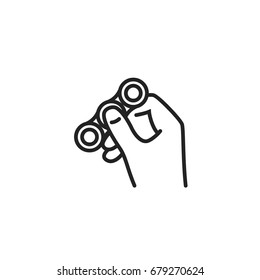 Fidget Spinner Toy in Hand Icon Vector Isolated