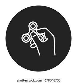 Fidget Spinner Toy in Hand Icon Vector Isolated