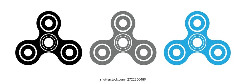 fidget spinner. Fidget spinner toy silhouette icon logo vector. toy for improvement of attention span and stress relief.  illustration outline for your creative design with hand spinner or fidget.