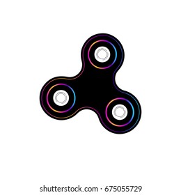 Fidget spinner toy - stress and anxiety relief. Vector.