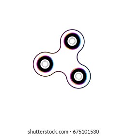 Fidget spinner toy - stress and anxiety relief. Vector.