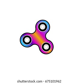 Fidget spinner toy - stress and anxiety relief. Vector.