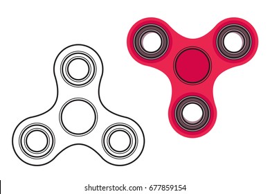 Fidget spinner toy vector illustration. Stress and anxiety relief gadget.
