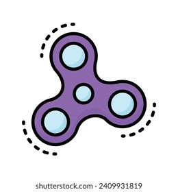 Fidget spinner vector design, toy for stress relief, tri bar spinner icon