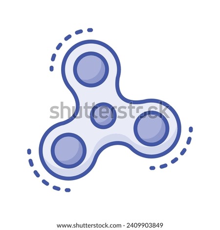 Fidget spinner vector design, toy for stress relief, tri bar spinner icon